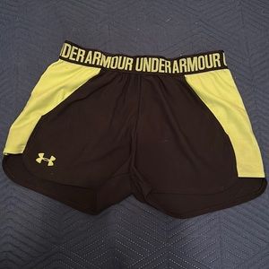 Under Armour Black and Neon athletic shorts